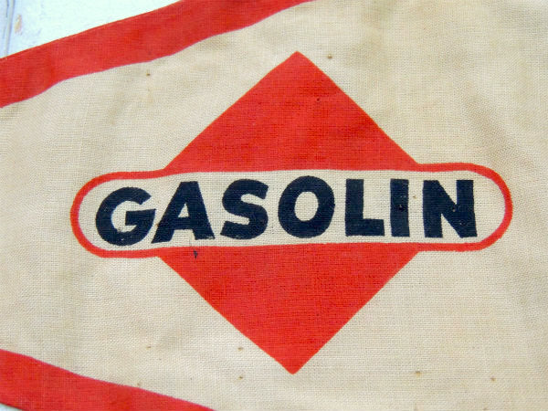 アメリカ GASOLIN ガソリン・両面プリント・ヴィンテージ・バナー・ペナント・旗・サイン・ディスプレイ 看板