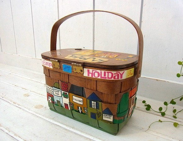 【Caro-Nan】1967年・トラベルシリーズ・アンティーク・カロナンバスケット/カゴバッグ