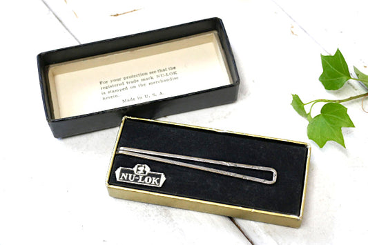 NU-LOK社製・ダブルライン 1920's~アンティーク&ヴィンテージ・タイピン・シルバートーン