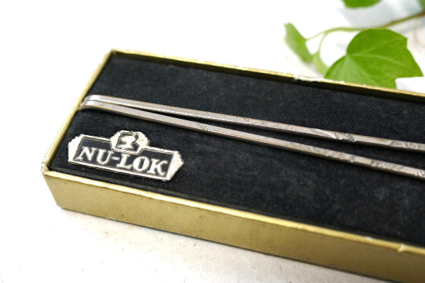 NU-LOK社製・ダブルライン 1920's~アンティーク&ヴィンテージ・タイピン・シルバートーン