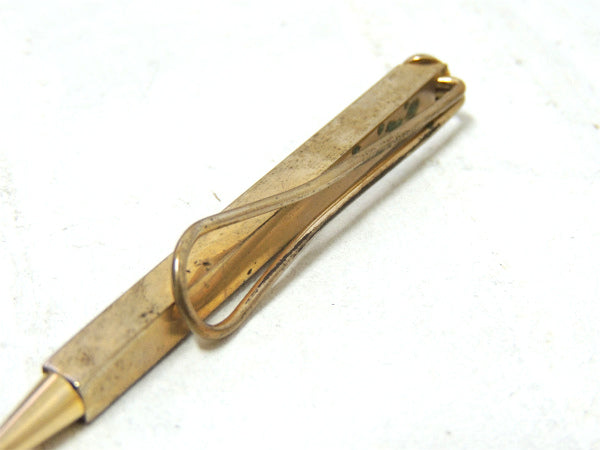 【ペンシルモチーフ】アンティーク&ヴィンテージ・タイピン・ゴールド&ワインレッドカラー