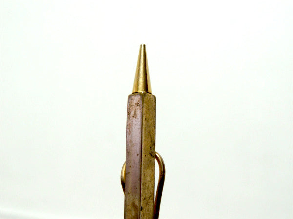 【ペンシルモチーフ】アンティーク&ヴィンテージ・タイピン・ゴールド&ワインレッドカラー