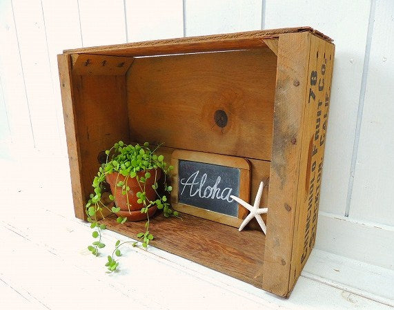 白いペンキの付いたヴィンテージ・ウッドボックス/木箱/フルーツ箱 USA