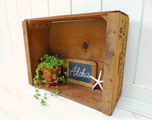 白いペンキの付いたヴィンテージ・ウッドボックス/木箱/フルーツ箱 USA