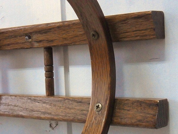 3連の木製・曲げ木・ヴィンテージ・ハットラック/コートフック/ウォールフック USA