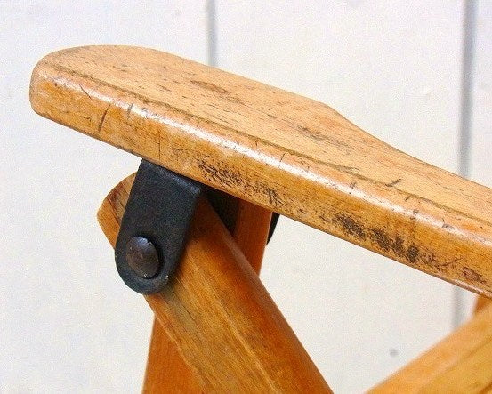 US 木製 子供用 折り畳み式 ヴィンテージ フォールディングチェア 子供イス キャンプ&ピクニック