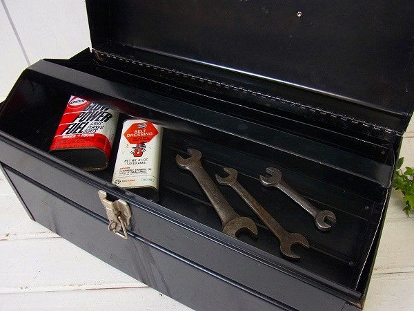 JCペニー チェッカーフラッグ・2段式・ヴィンテージ・ツールボックス ツールケース 工具箱 US