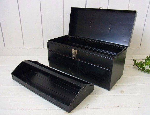 JCペニー チェッカーフラッグ・2段式・ヴィンテージ・ツールボックス ツールケース 工具箱 US