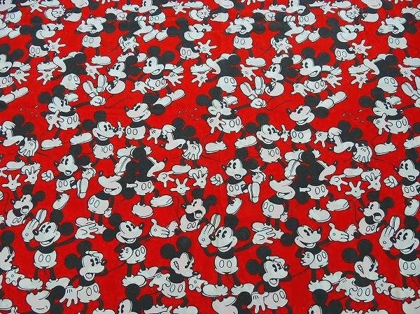 【ミッキーマウス総柄】ディズニー・ヴィンテージ・ユーズドシーツ(1/2) USA