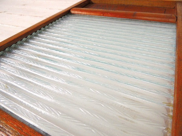ナショナル ガラス×木製・アンティーク・ウォッシュボード 洗濯板 USA カントリー シャビー