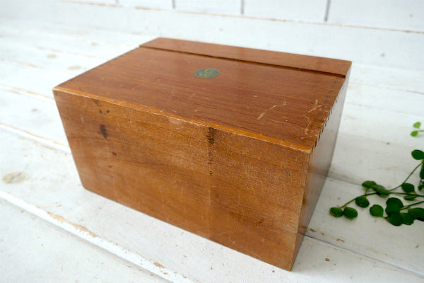 Globe Wernicke カード付き・木製・アンティーク・カードボックス・ファイルケース・木箱