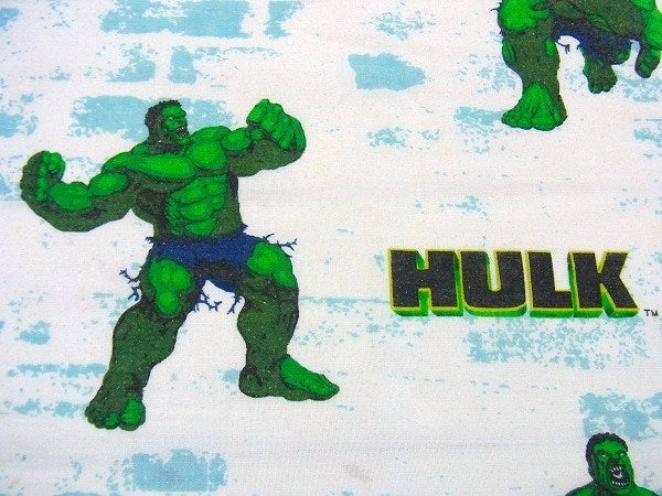 【HALK】ハルク・キャラクター生地・ユーズドシーツ(フラット)　USA