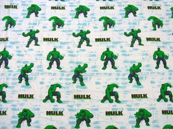 【HALK】ハルク・キャラクター生地・ユーズドシーツ(フラット)　USA