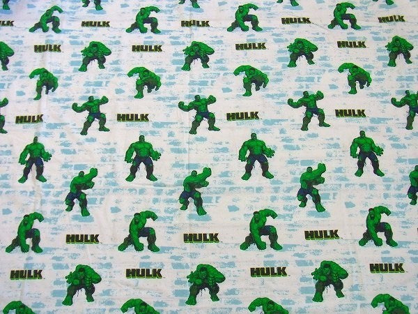 【HALK】ハルク・キャラクター生地・ユーズドシーツ(フラット)　USA