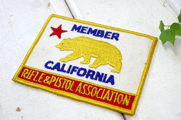 カリフォルニア州旗・CALIFORNIA・グリズリー・刺繍・ワッペン・アメリカンビンテージ・USA