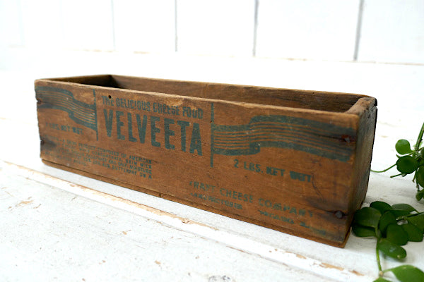 【VELVEETA KRAFT】クラフト社・木製・アンティーク・チーズボックス・木箱・シャビー