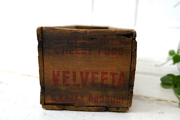 【VELVEETA KRAFT】クラフト社・木製・アンティーク・チーズボックス・木箱・シャビー