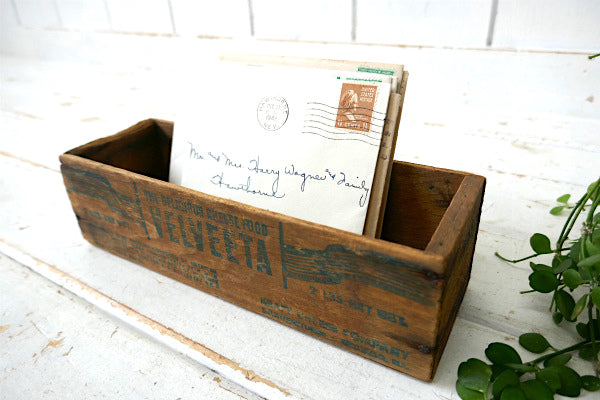 【VELVEETA KRAFT】クラフト社・木製・アンティーク・チーズボックス・木箱・シャビー