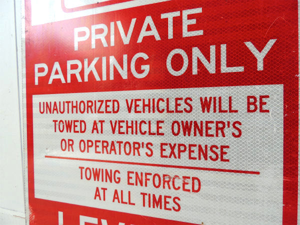 【プライベイト・パーキング・オンリー】道路標識・スチール製・ヴィンテージ・サイン/看板