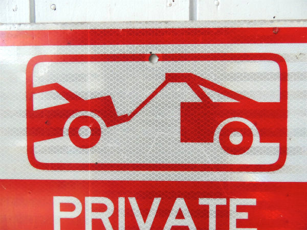 【プライベイト・パーキング・オンリー】道路標識・スチール製・ヴィンテージ・サイン/看板
