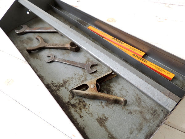 USA・スチール製・ヴィンテージ・ツールケース・工具箱・ツールバスケット・工業系