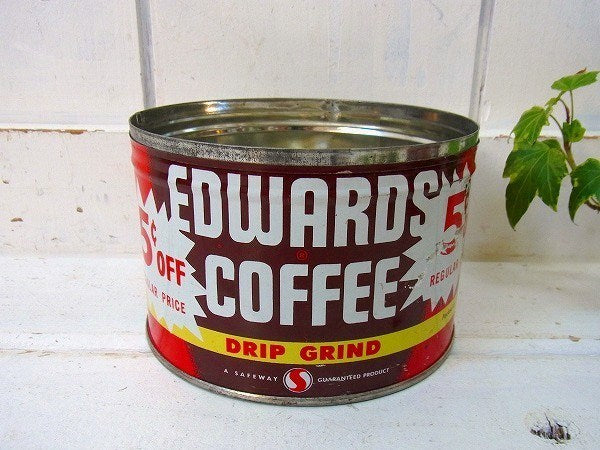 【EDWARDS COFFEE】SAFEWAY・ブリキ製・ヴィンテージ・コーヒー缶 USA
