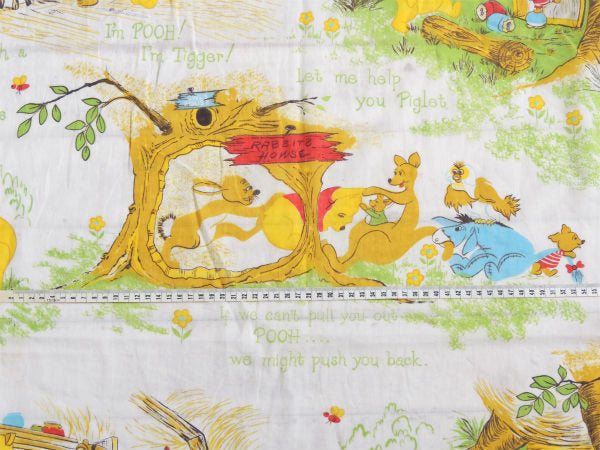 【くまのプーさんと森の仲間たち】ベビーサイズ・ヴィンテージ・ユーズドシーツ(ボックスタイプ)