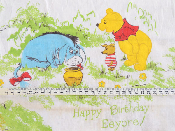 【くまのプーさんと森の仲間たち】ベビーサイズ・ヴィンテージ・ユーズドシーツ(ボックスタイプ)