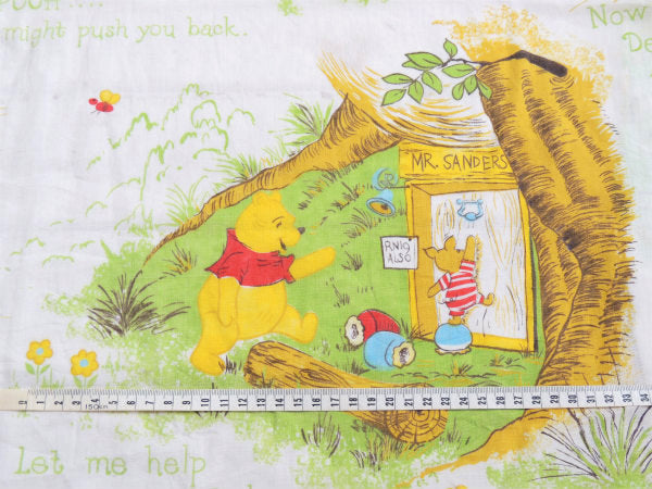 【くまのプーさんと森の仲間たち】ベビーサイズ・ヴィンテージ・ユーズドシーツ(ボックスタイプ)