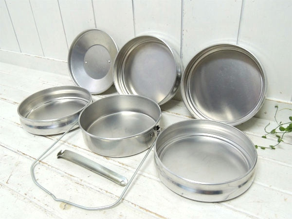 【Regal Ware・50s】キャンプ・クッカー・アルミ製・ビンテージ・フライパン&皿セット袋付き