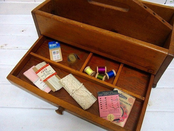 アンティーク・木箱/ツールボックス/ツールケース/工具箱/裁縫箱/USA