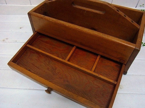 アンティーク・木箱/ツールボックス/ツールケース/工具箱/裁縫箱/USA