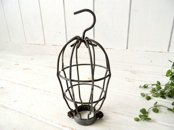 ガレージ インダストリアル ハンドランプ カバー 工業系 フック アイアン製 作業灯 ヴィンテージ・電球カバー ライトカバー