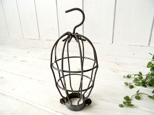 ガレージ インダストリアル ハンドランプ カバー 工業系 フック アイアン製 作業灯 ヴィンテージ・電球カバー ライトカバー