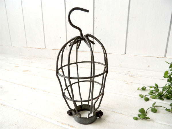 ガレージ インダストリアル ハンドランプ カバー 工業系 フック アイアン製 作業灯 ヴィンテージ・電球カバー ライトカバー