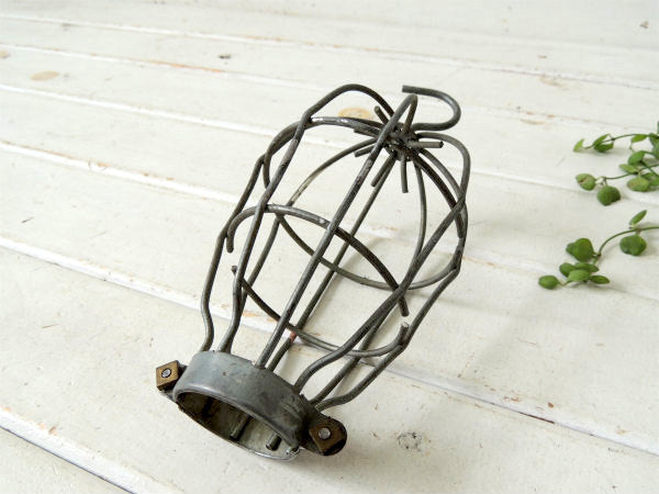 ガレージ インダストリアル ハンドランプ カバー 工業系 フック アイアン製 作業灯 ヴィンテージ・電球カバー ライトカバー