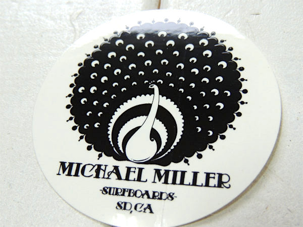 マイケルミラー・サーフボード　黒・アメリカ西海岸・カリフォルニアスタイル・オリジナル・ステッカー