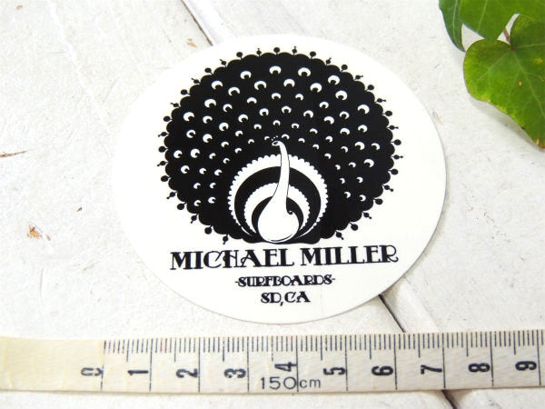 マイケルミラー・サーフボード　黒・アメリカ西海岸・カリフォルニアスタイル・オリジナル・ステッカー