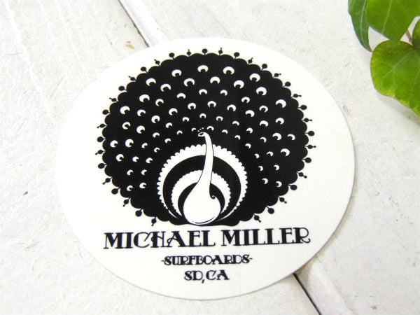 マイケルミラー・サーフボード　黒・アメリカ西海岸・カリフォルニアスタイル・オリジナル・ステッカー