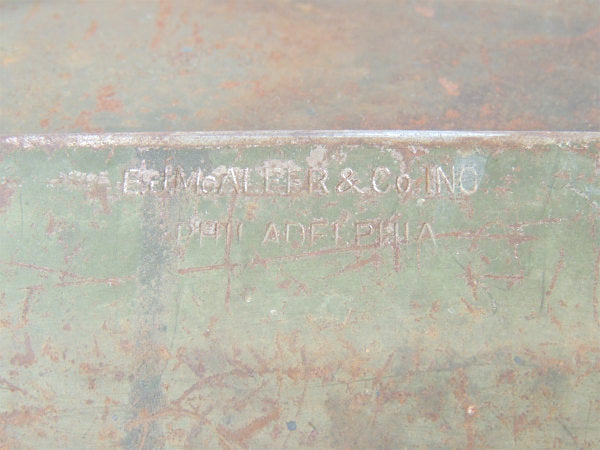 E.J. McAleer ミリタリー tool box モスグリーン OLD メタル ビンテージ ツールボックス 工具箱 US アメ車 ガレージ 雑貨