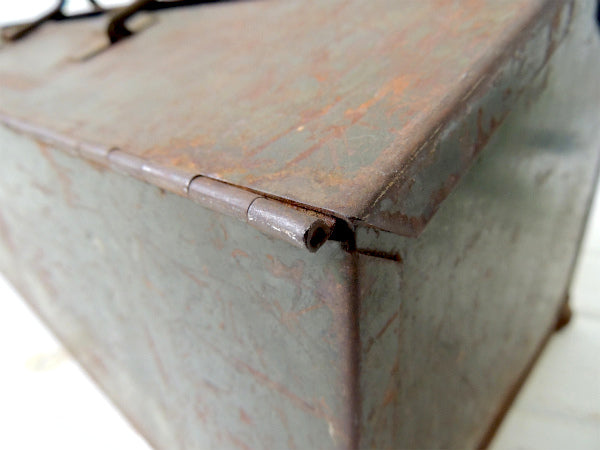 E.J. McAleer ミリタリー tool box モスグリーン OLD メタル ビンテージ ツールボックス 工具箱 US アメ車 ガレージ 雑貨