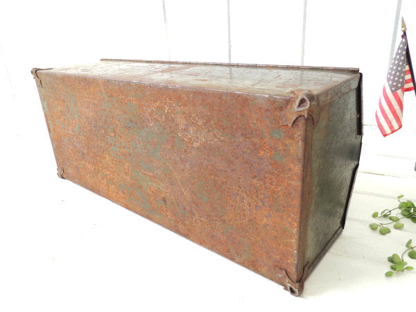 E.J. McAleer ミリタリー tool box モスグリーン OLD メタル ビンテージ ツールボックス 工具箱 US アメ車 ガレージ 雑貨