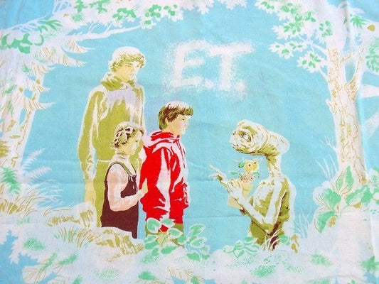 【ET】80’s・ヴィンテージ・ユーズドシーツ(フラットシーツ)　USA