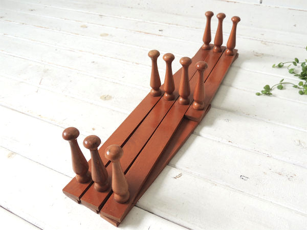 【NASCO】ユーゴスラビア製の特大サイズ・伸縮式・木製・ヴィンテージ・ハットラック/ウォールフック