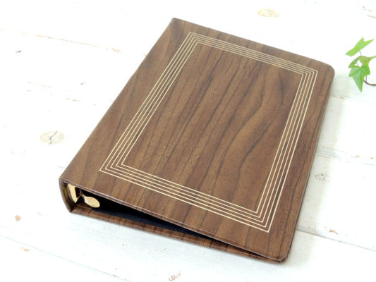 CROWN ALBUMS クラウンアルバム ウッド柄 ミッドセンチュリー ビンテージ リングファイル ファイルケース USA