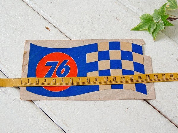 【76/UNION/チェッカーフラッグ柄】ヴィンテージ　ステッカー/オイルカンパニー