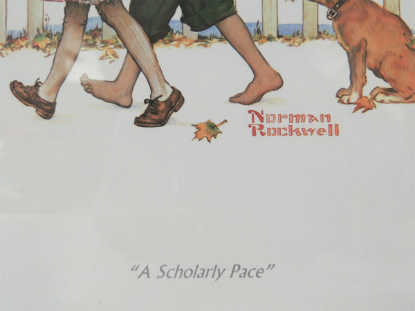 【ノーマンロックウェル】A Scholarly Pace・木製フレーム入り・ヴィンテージ・壁飾り