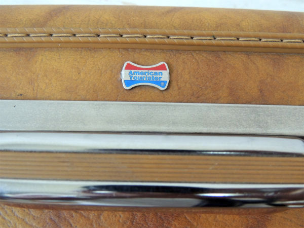 【アメリカンツーリスター】ブラウンマーブル色・鍵付き・ヴィンテージ・スーツケース/トランク①