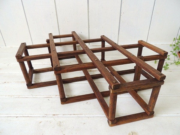 【木製・折りたたみ式】アンティーク・ワインラック・ボトルラック・カリフォルニアワイン