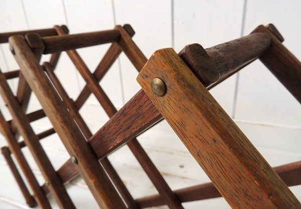 【木製・折りたたみ式】アンティーク・ワインラック・ボトルラック・カリフォルニアワイン